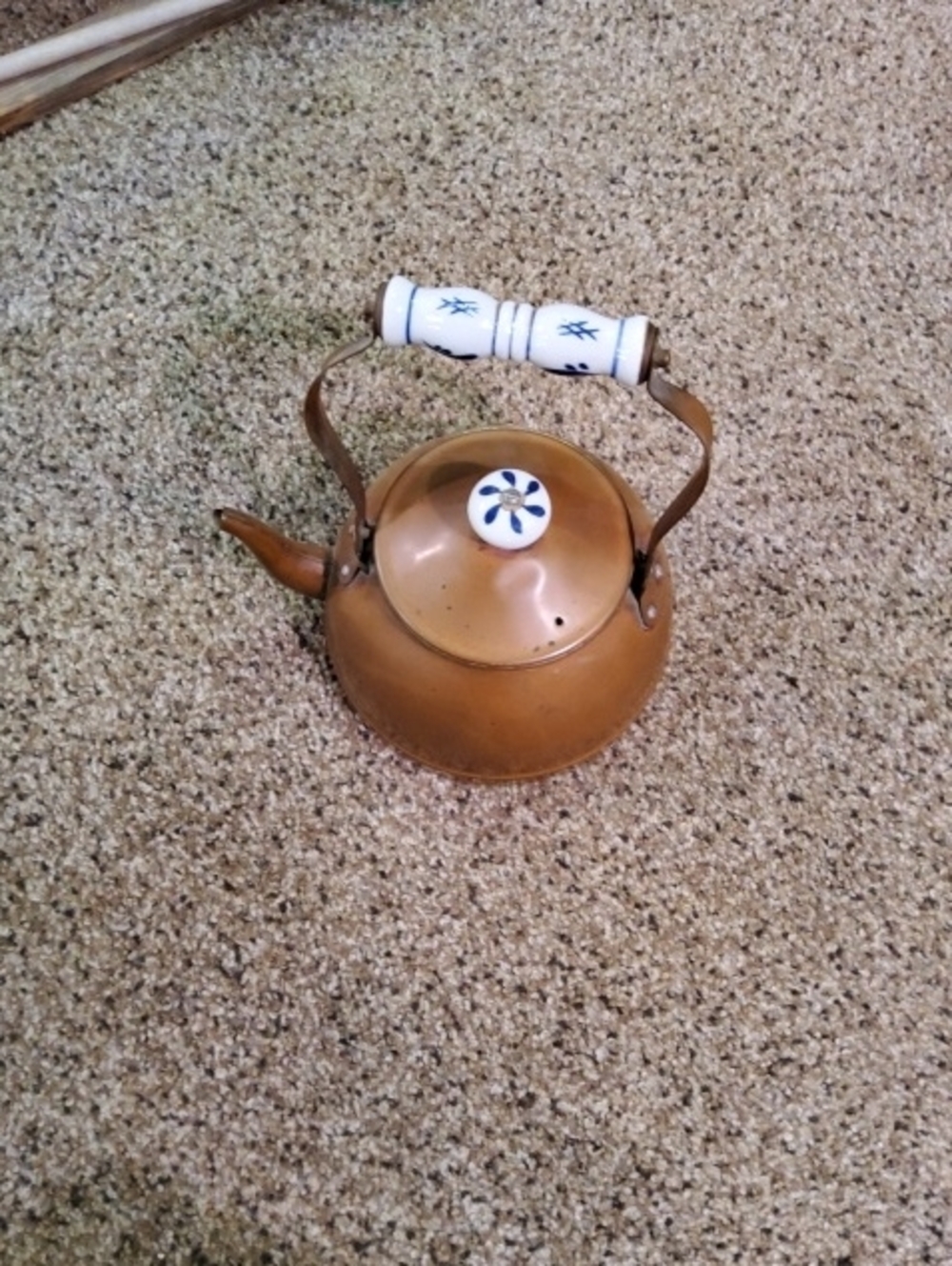 Copper Teakettle with White Ceramic Handle and Knob - Home Accents